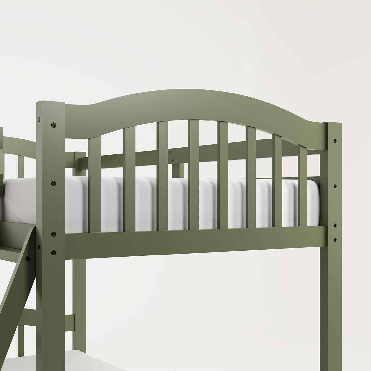 Olive Twin Over Twin Bunk Bed Converts To Two Beds