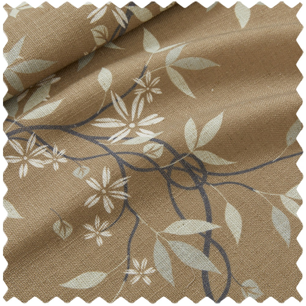 Gina Subtle Printed Floral Leaf Linen Curtains