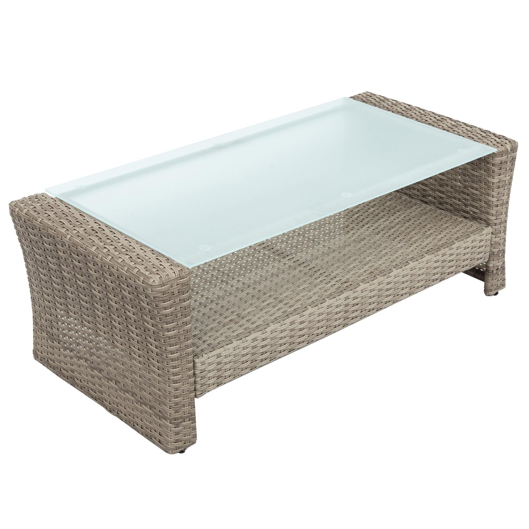 Set Of 4 Piece All Weather Wicker Patio Furniture - PRHOMZ