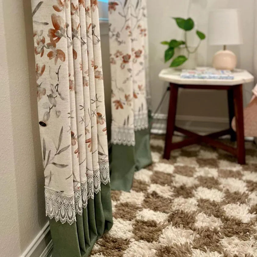 Sandy Gesang Floral bottom Splicing Curtains