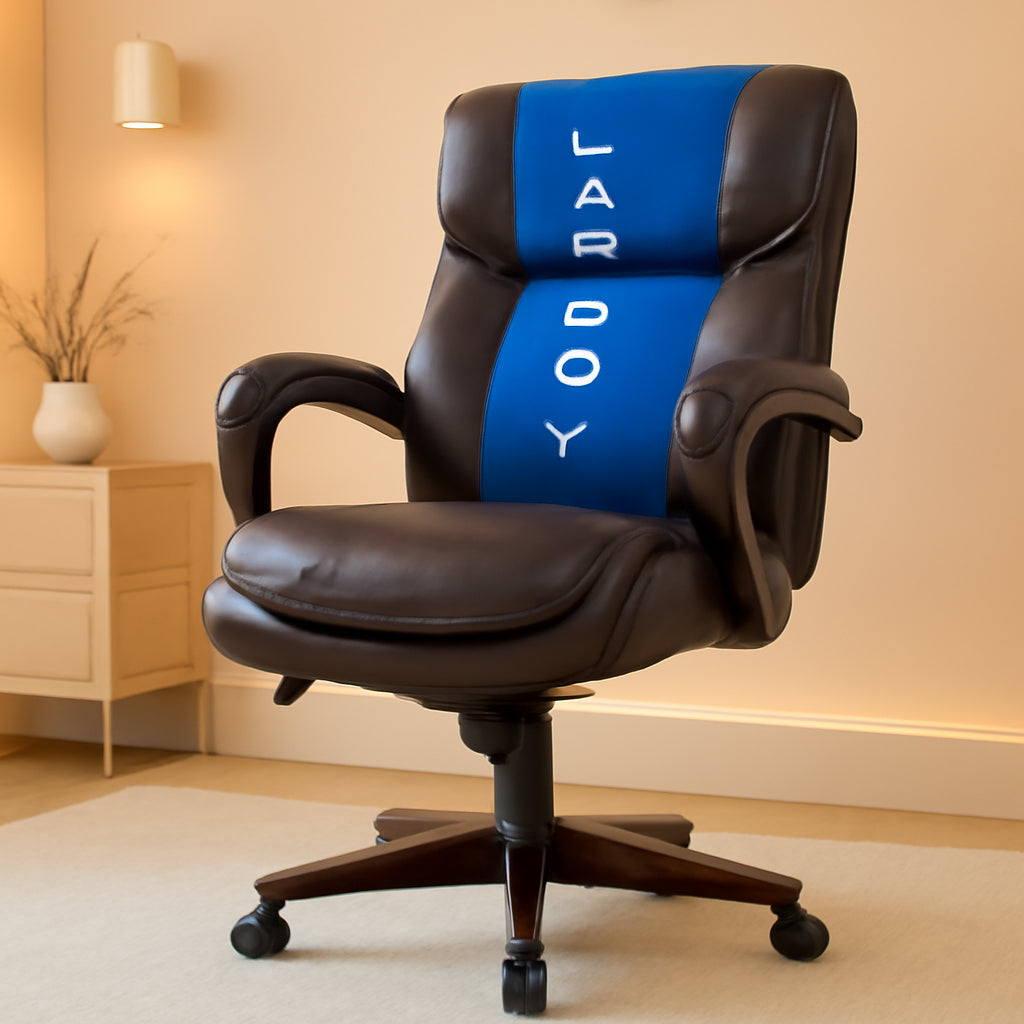 Bellamy Executive Office Chair With Memory Foam Cushions Brown Bonded Leather