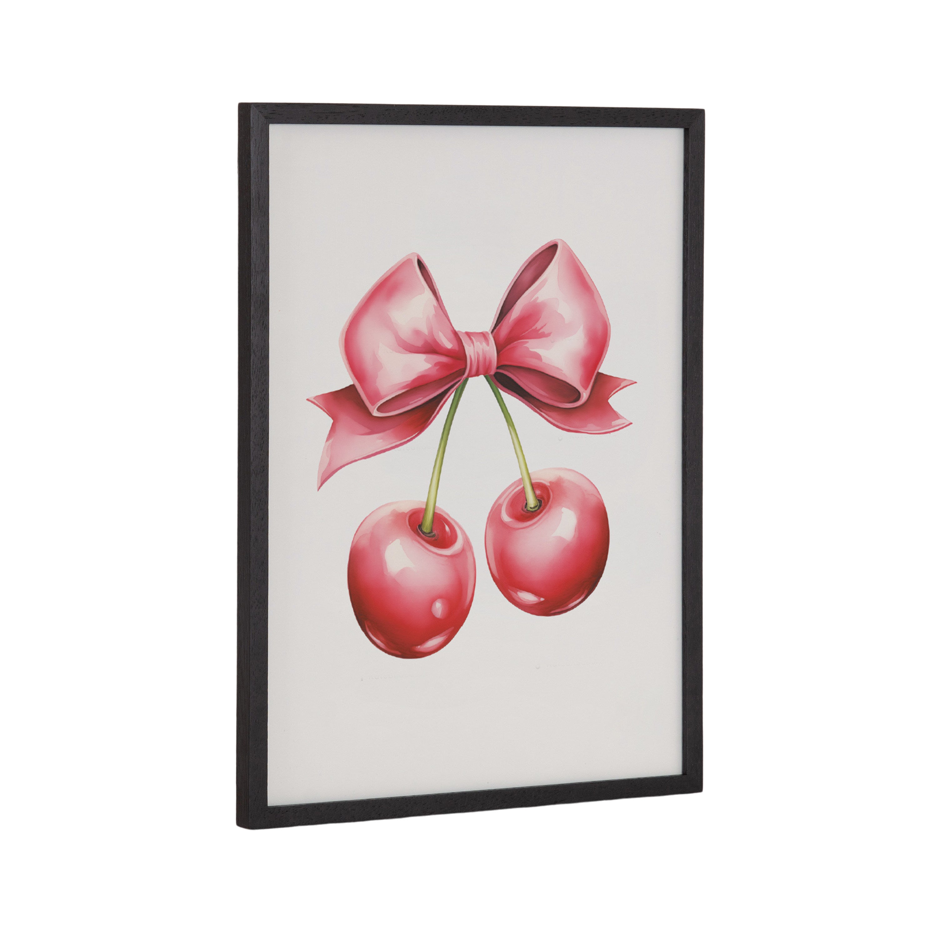 Gallery Coquette Preppy Retro Girly Red Pink Bow Cherries Print by The Creative Bunch Studio
