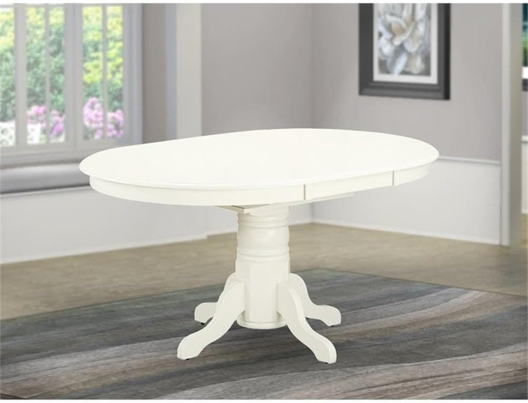 Avon Oval Dining Table 42x60 Linen White Butterfly Leaf