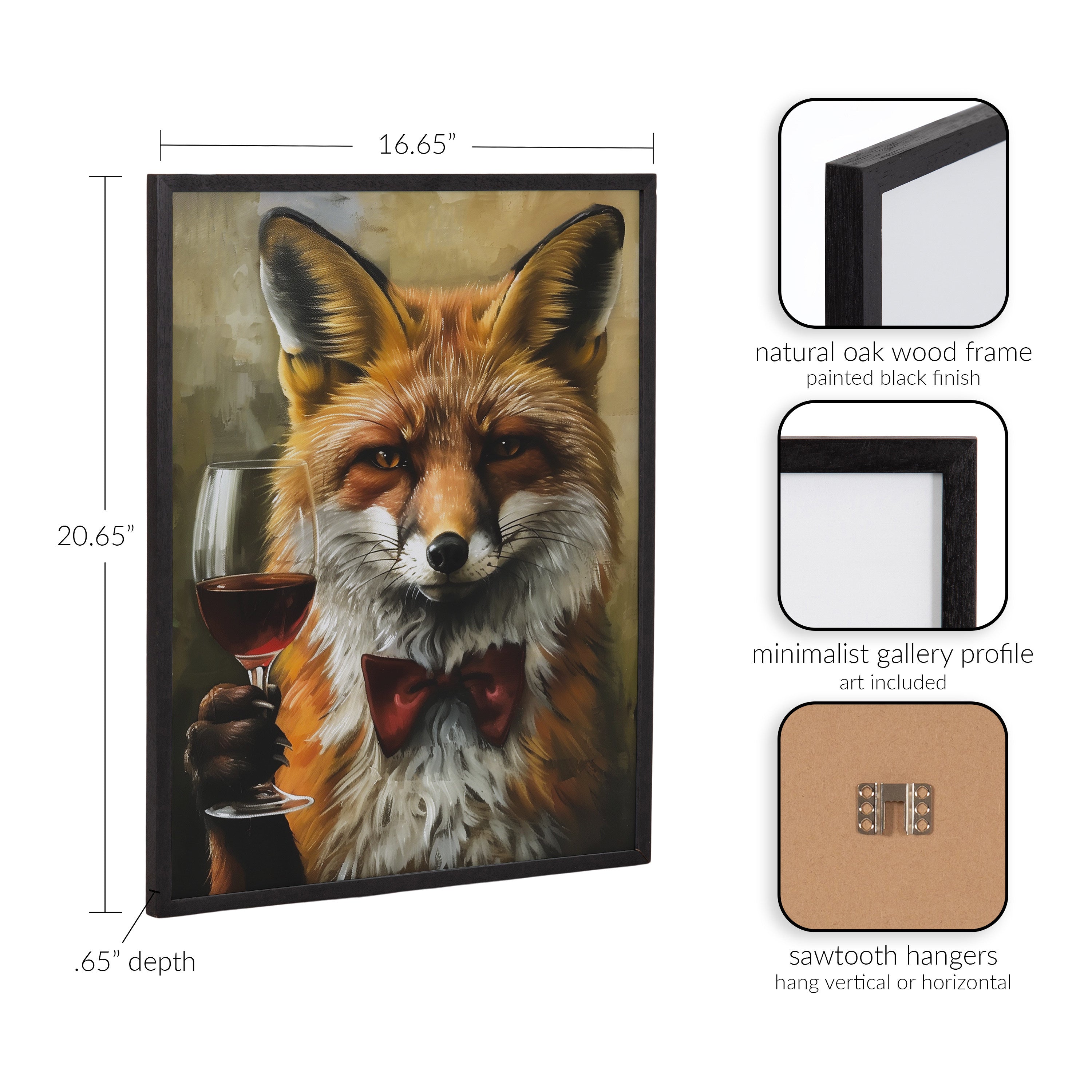 Gallery Traditional Fox Wine Tasting Print by The Creative Bunch Studio