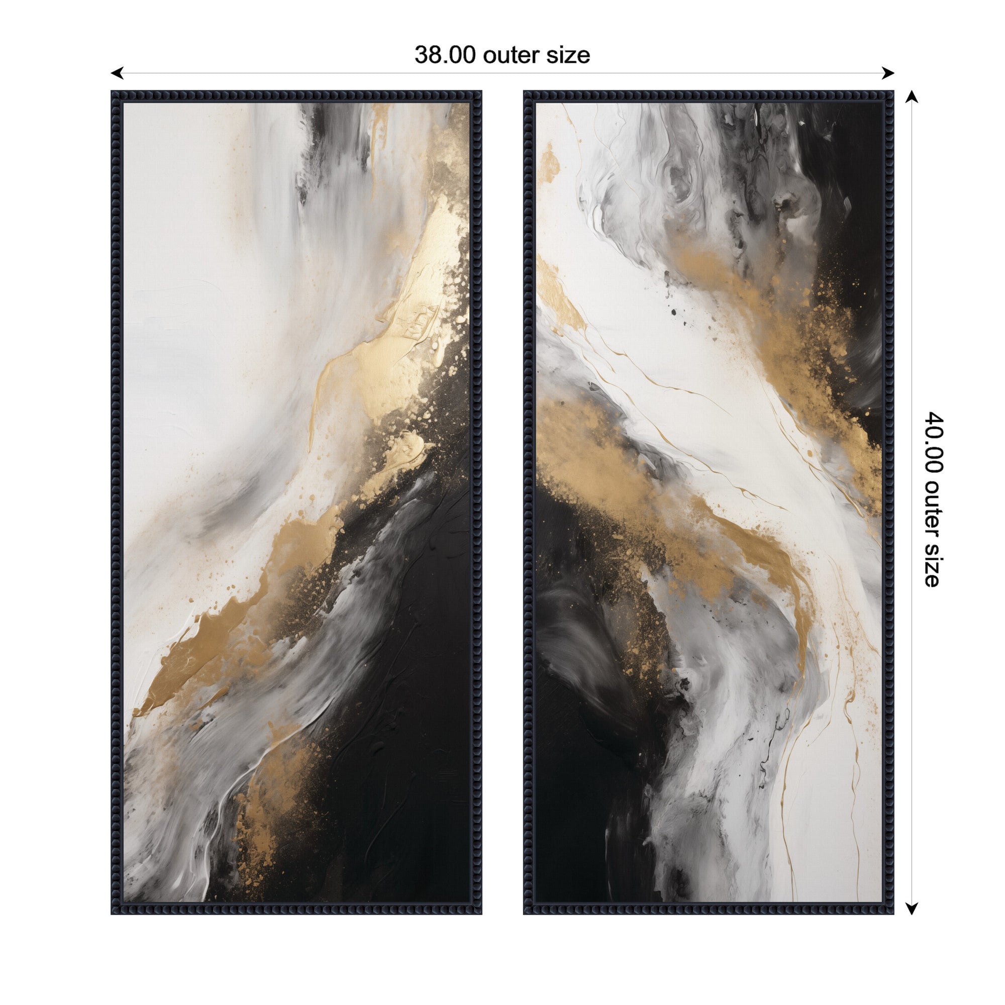 Luxe Drift 2 Piece Framed Canvas Wall Art Set by The Creative Bunch Studio