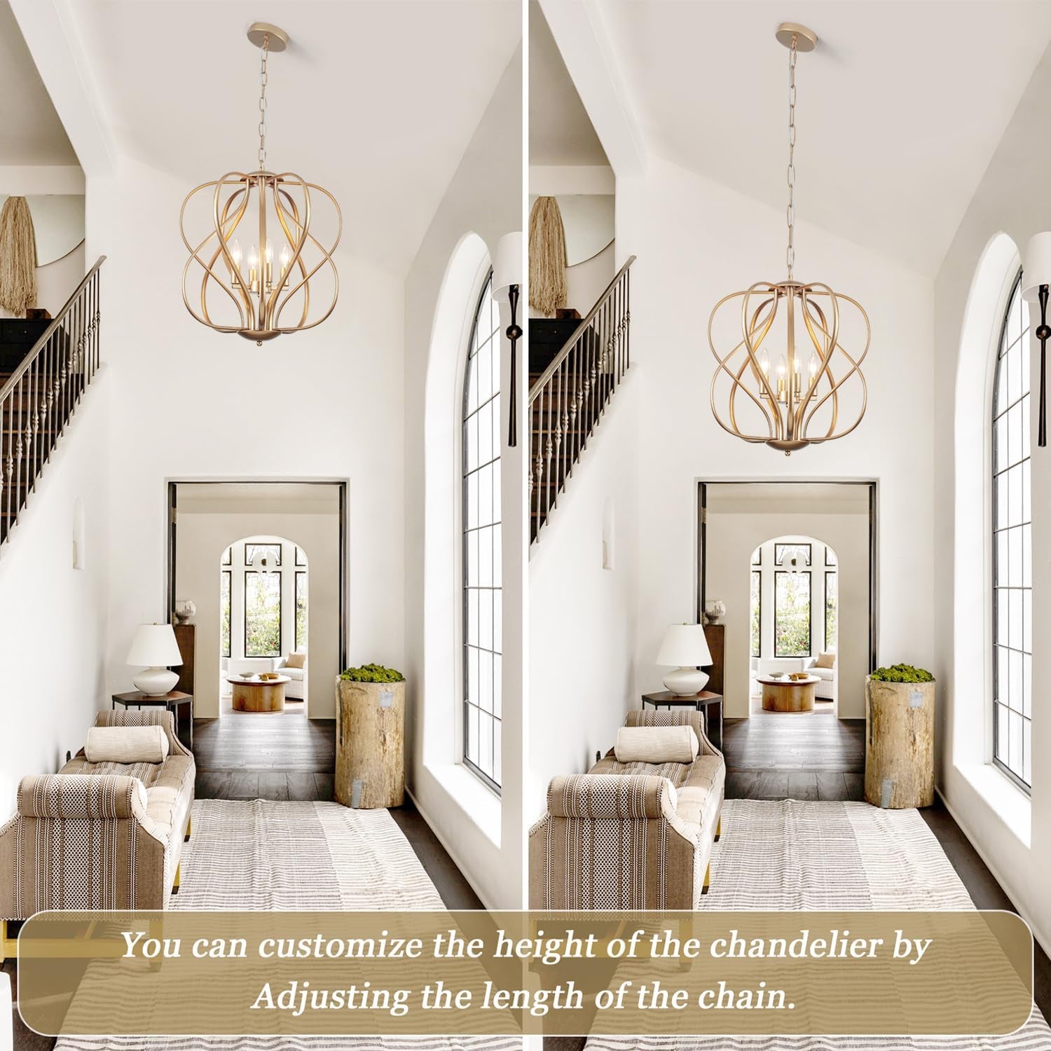 17 Inch Gold Geometric Chandelier Industrial Lighting-1