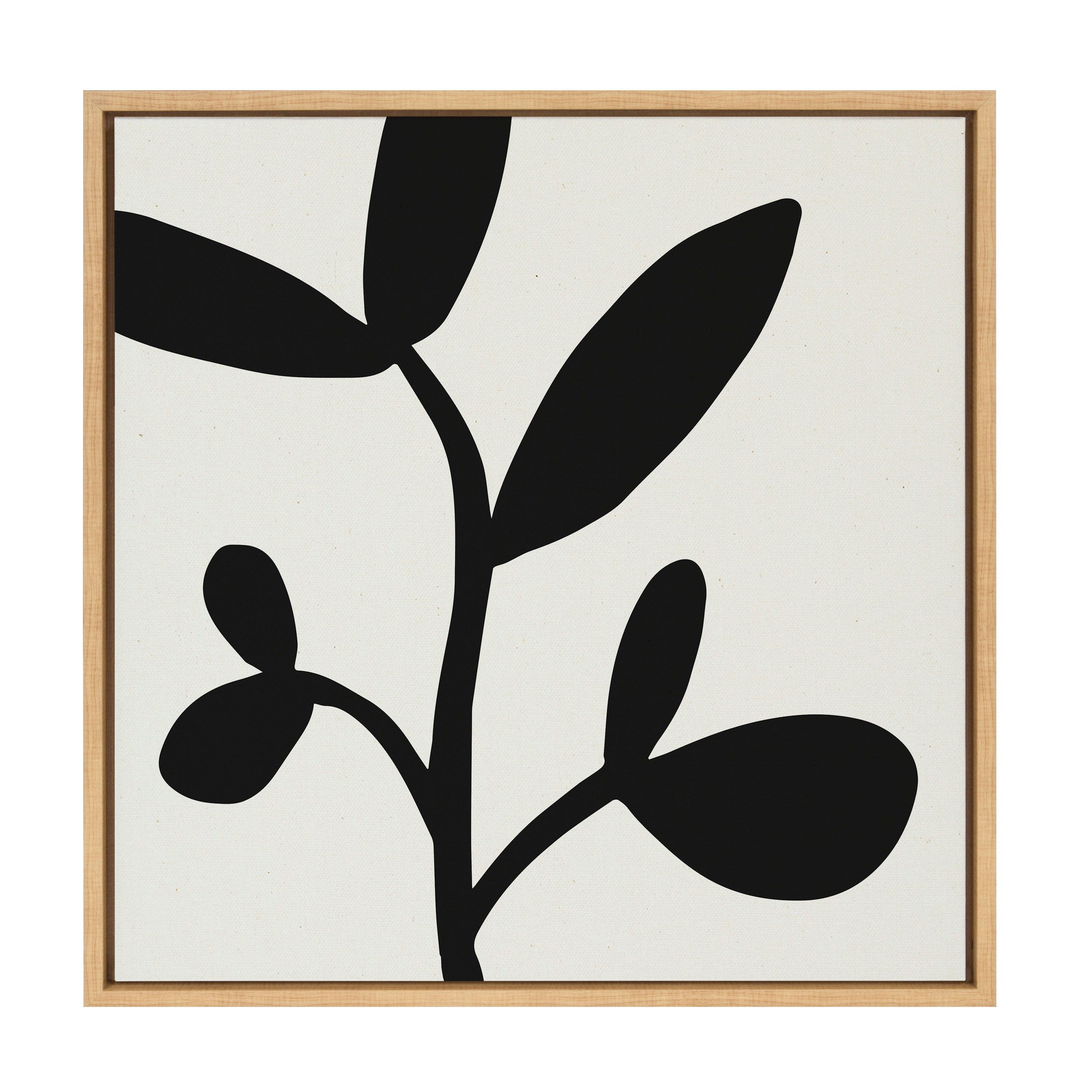 Sylvie Modern Botanical Neutral Abstract 2 Framed Canvas by The Creative Bunch Studio