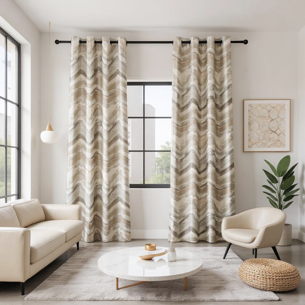 Dylan Urban Chevron Pattern Jacquard Curtains