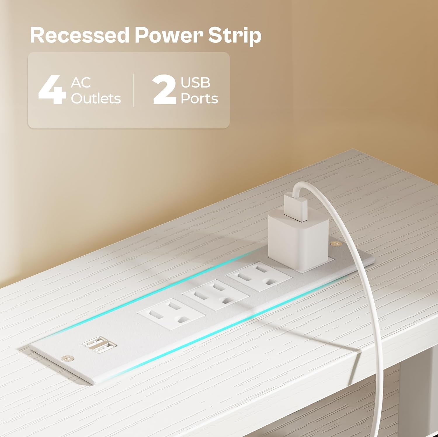 47 Inch Gaming Desk With LED Lights For Home Office