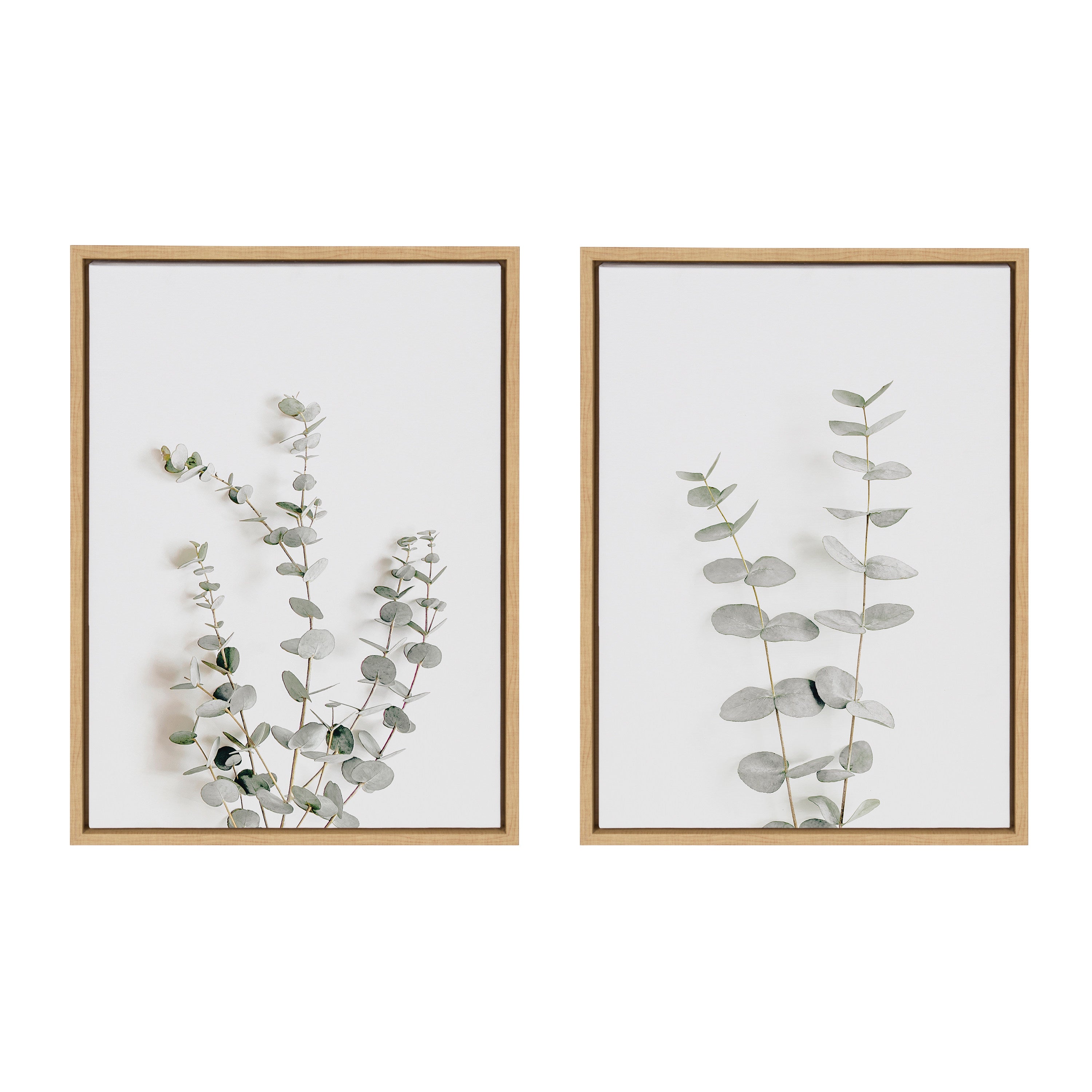 Sylvie Neutral Botanical Print No 3 and 4 Framed Canvas by The Creative Bunch Studio