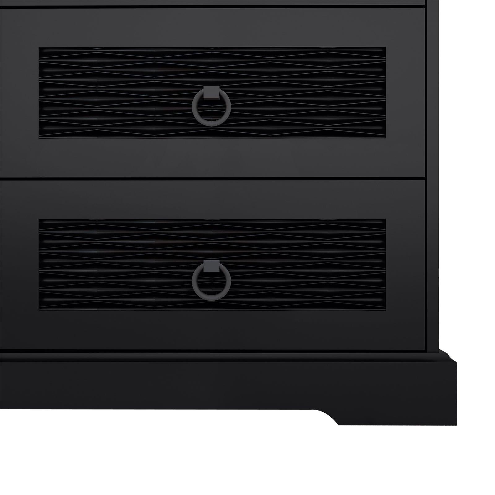 47" Wide Farmhouse Wood Drawer Dresser with 6 Drawers | Tall Chest of Drawers for Bedroom, Living Room & Entryway - PRHOMZ