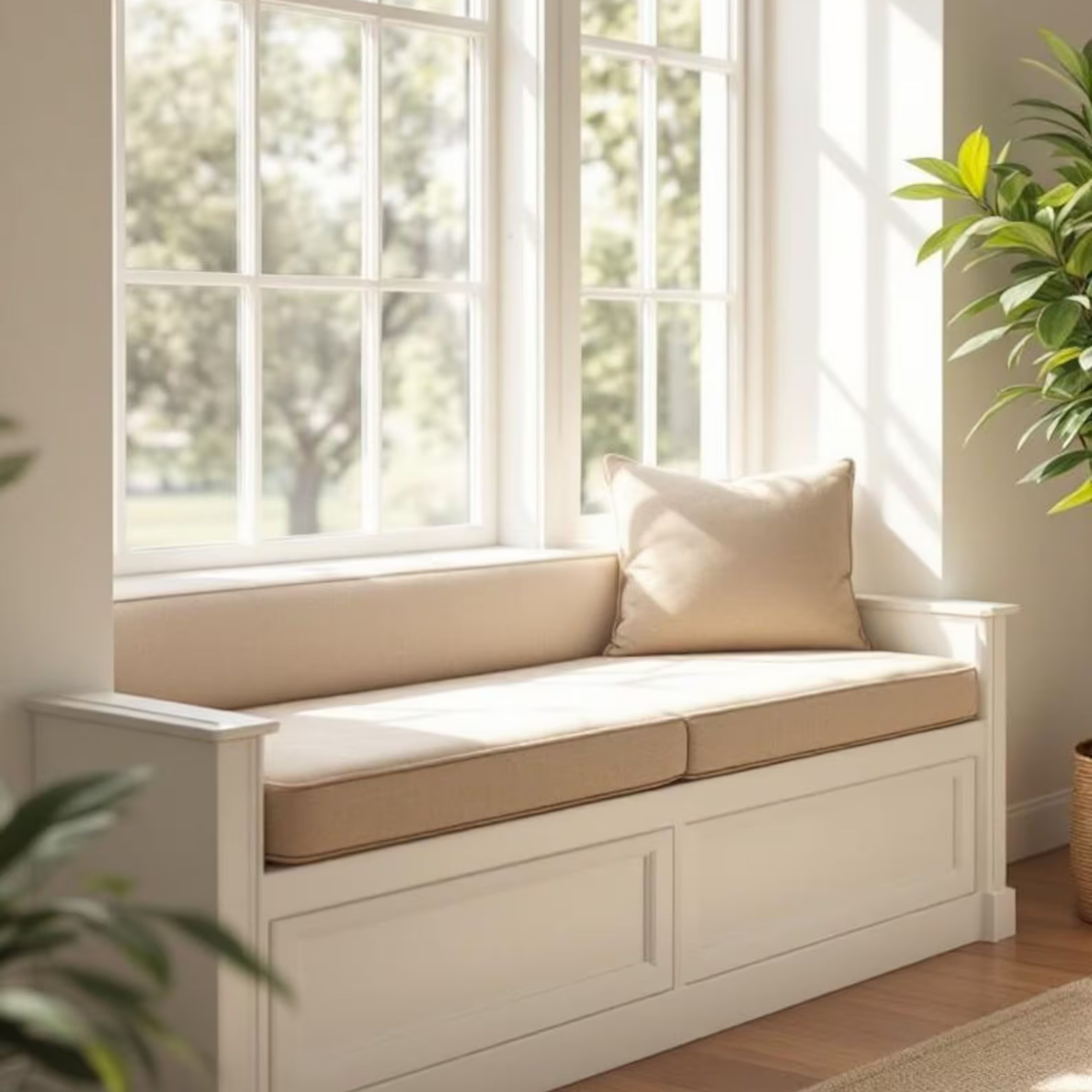 Custom 6 Inch (15cm) Rectangular Foam Bench, Seat & Sofa Cushions | Made to Measure in Cotton Velvet, Linen or Organic Cotton for Indoor & Outdoor Furniture-3