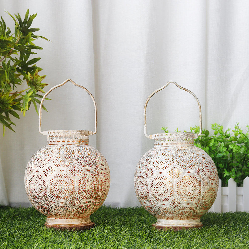 2 Set of 7'' High Battery Powered Cordless Lamp (White)-0