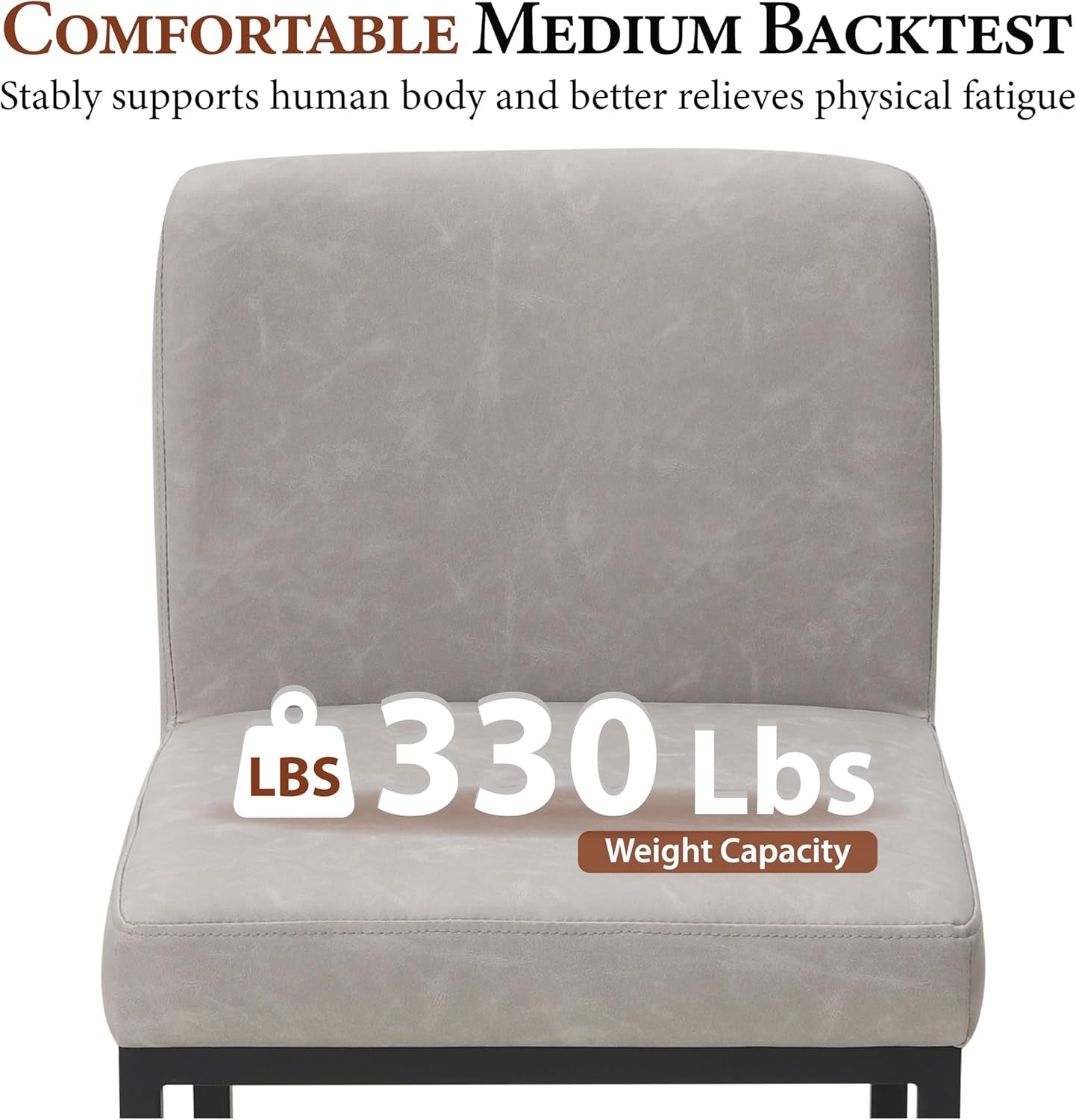 Set Of 4 Counter Height Bar Stools PU Leather With Back