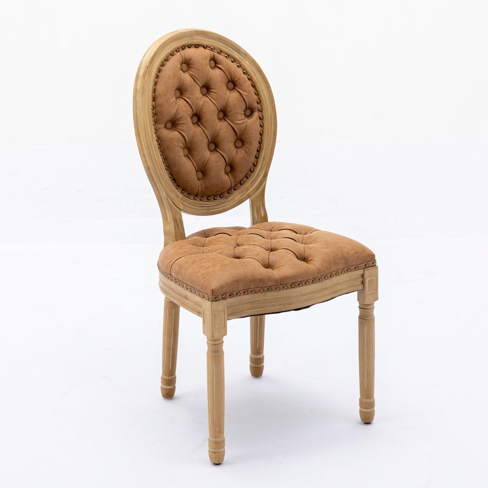 Set of 2 French Style Solid Wood Antique Dining Chairs - PRHOMZ