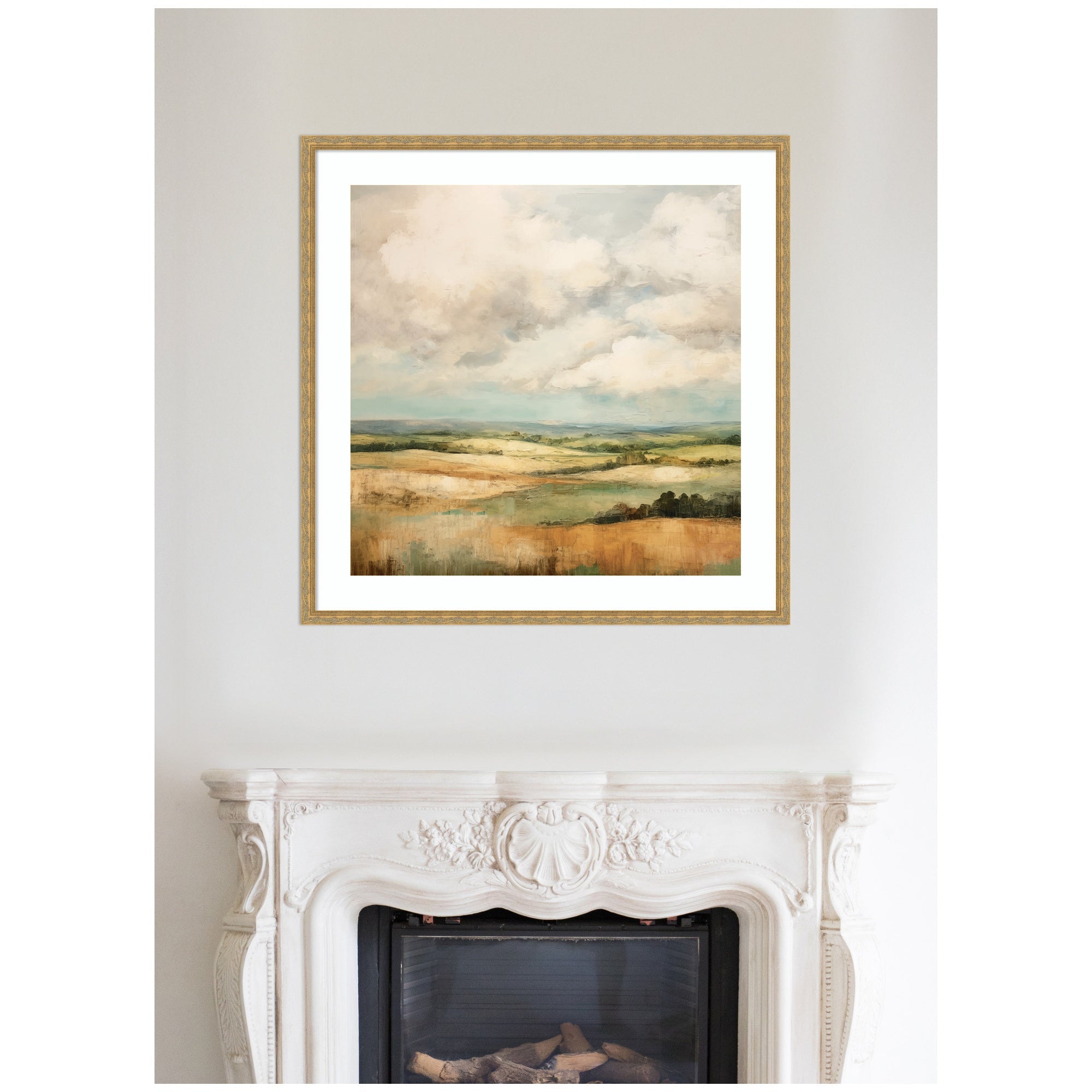 Framed Art Rolling Hills Abstract Landscape by The Creative Bunch Studio