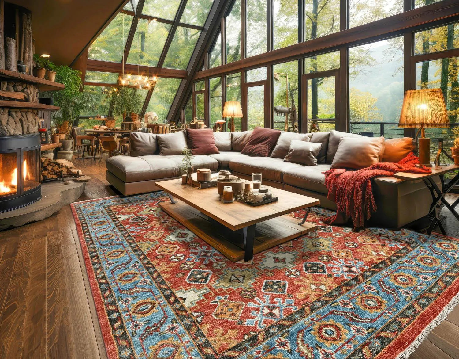 Multi Sizes Coral Hand Knotted Arts & Crafts/Mission Oushak Wool Oriental Area Rug