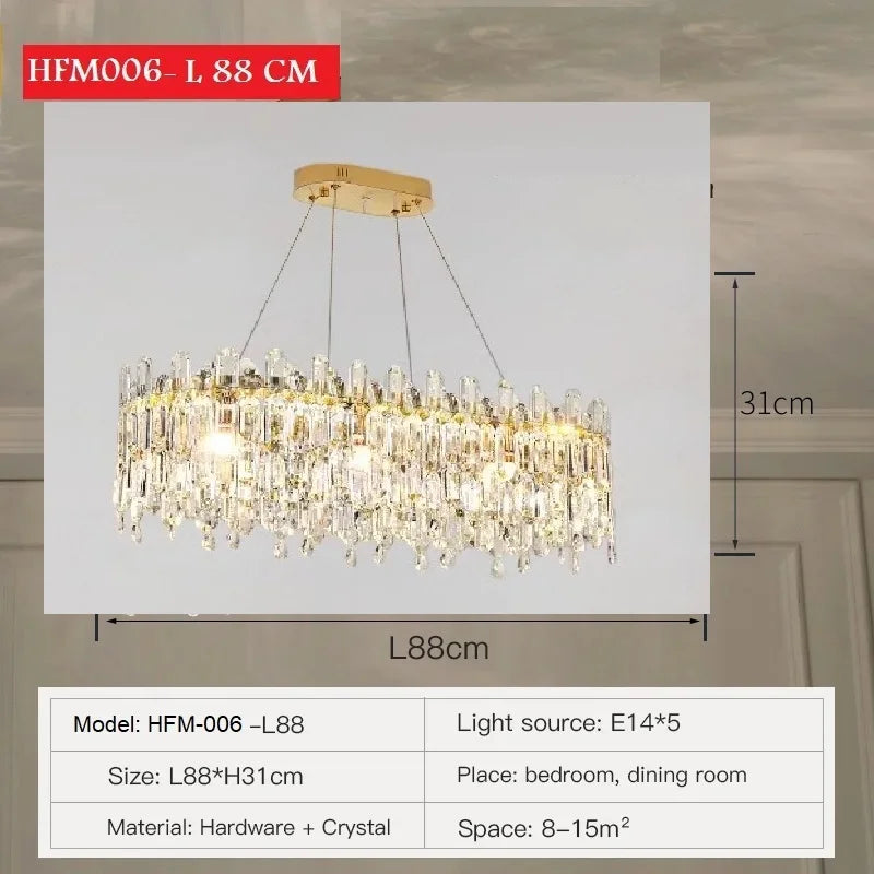 DecorBites™ Crystal Pendant Chandelier Adjustable Lighting