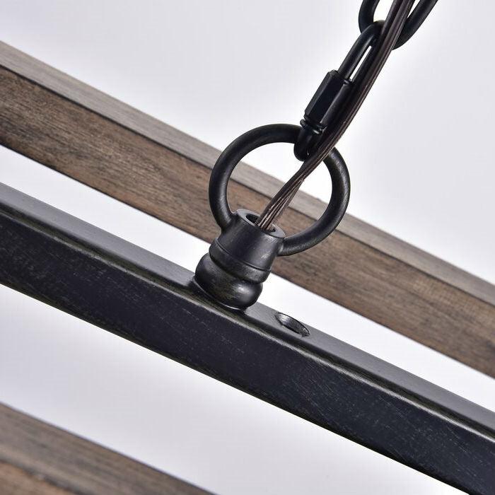 4 Light Adjustable Dimmable Rectangle Chandelier with Wrought Iron Accents - PRHOMZ