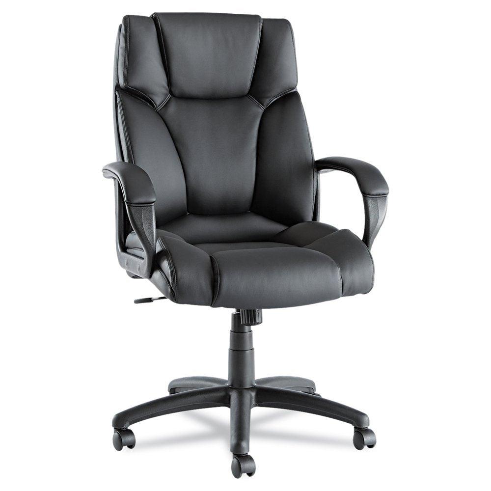 High-Back Swivel Tilt Black Soft Touch Leather Office Chair - PRHOMZ