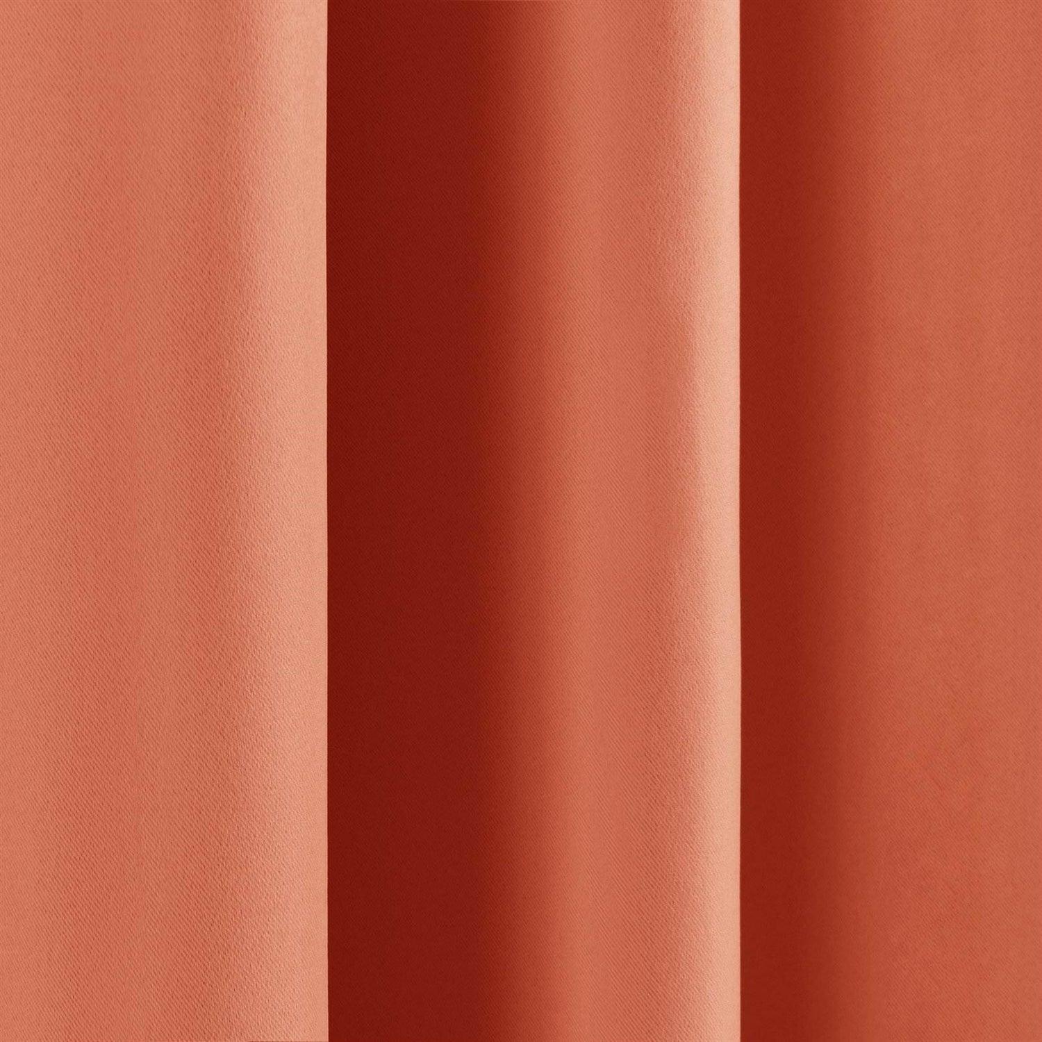 52 x 84 inch Solid Orange Apricot Thermal Blackout Curtain Panels - Set of 2 - PRHOMZ