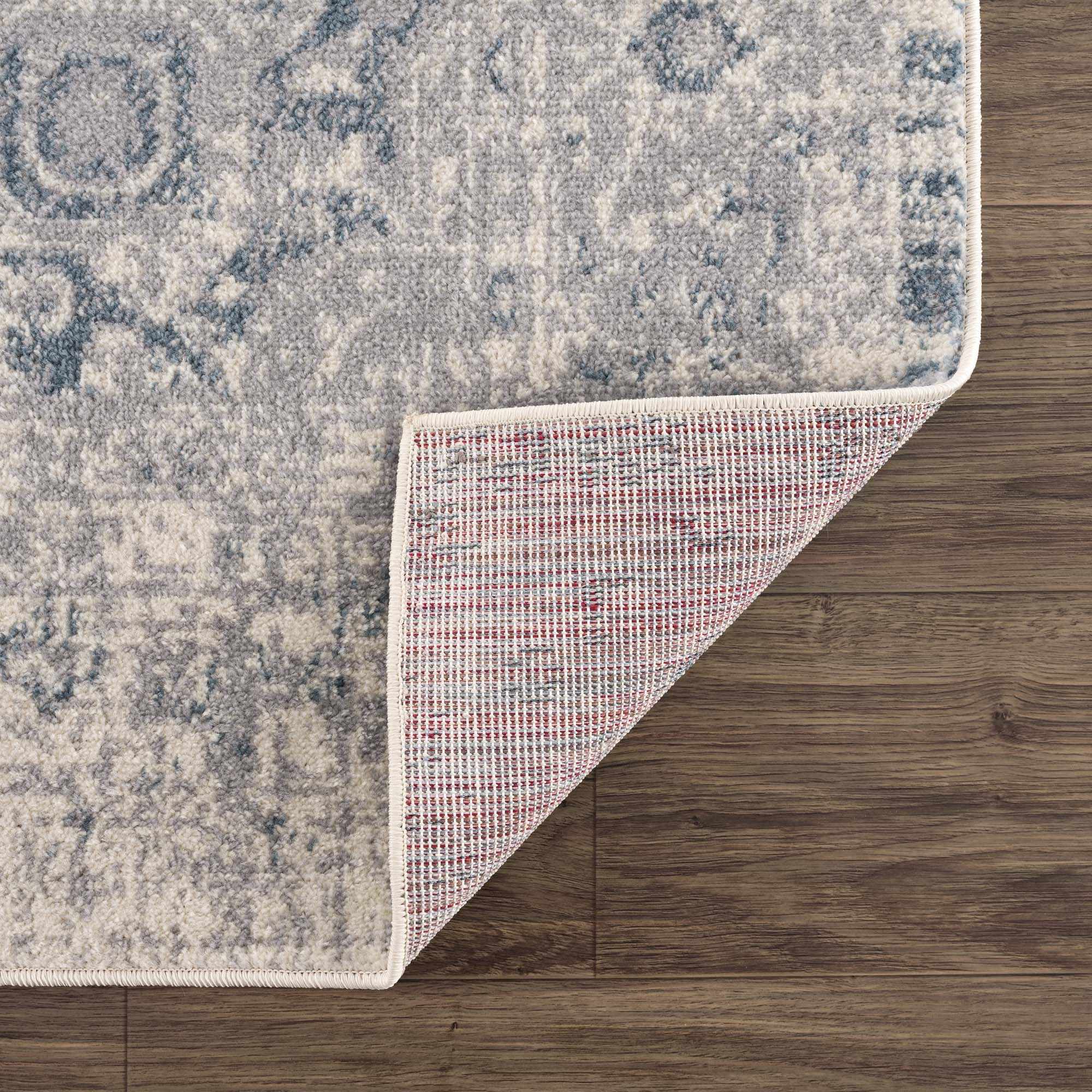 Peeta Gray Blue Medallion Area Rug