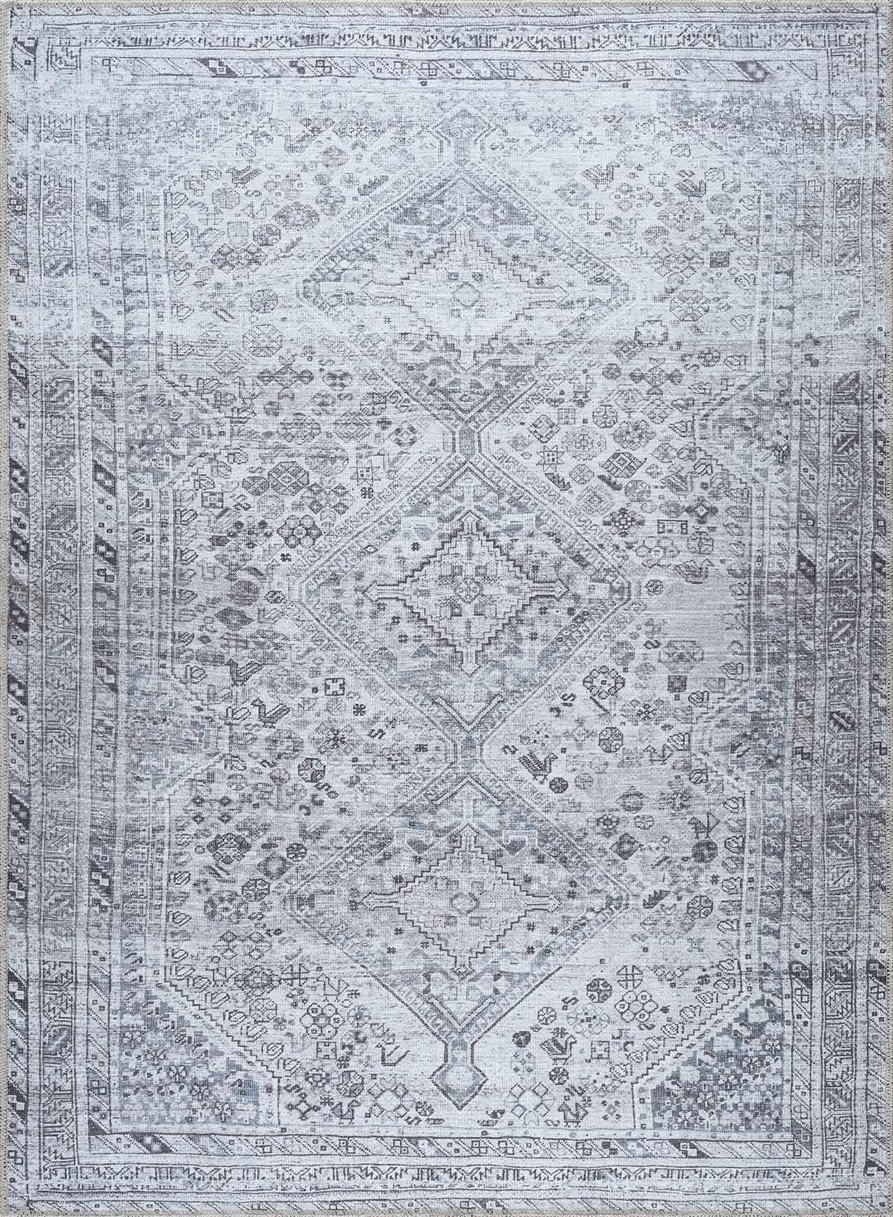 Barny Gray Washable Area Rug - PRHOMZ