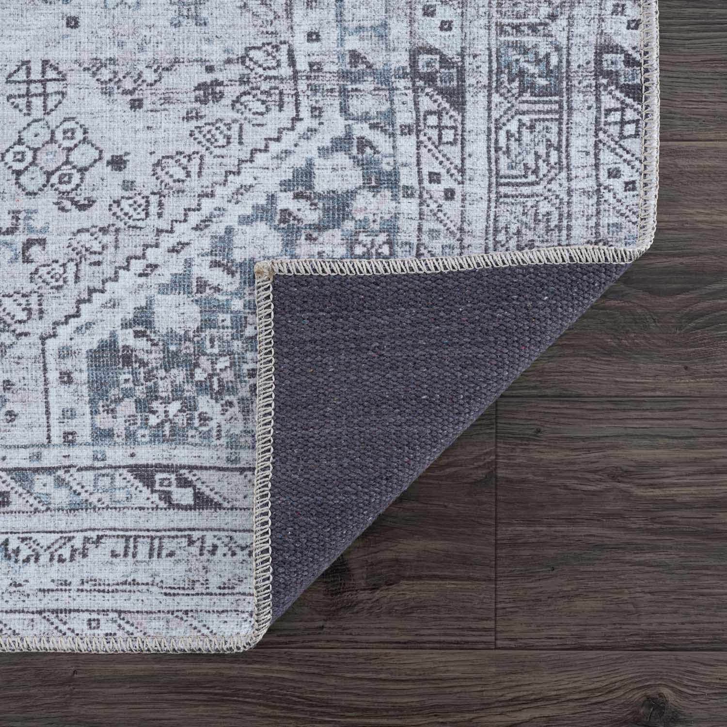 Barny Gray Denim Washable Rug