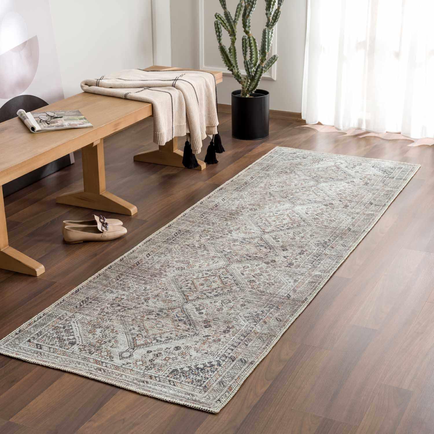 Barny Beige Washable Area Rug – Practical & Stylish Flooring - PRHOMZ