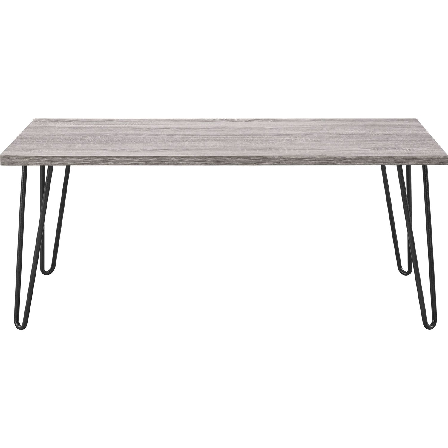 Modern Classic Vintage Style Coffee Table with Wood Top and Metal Legs-1