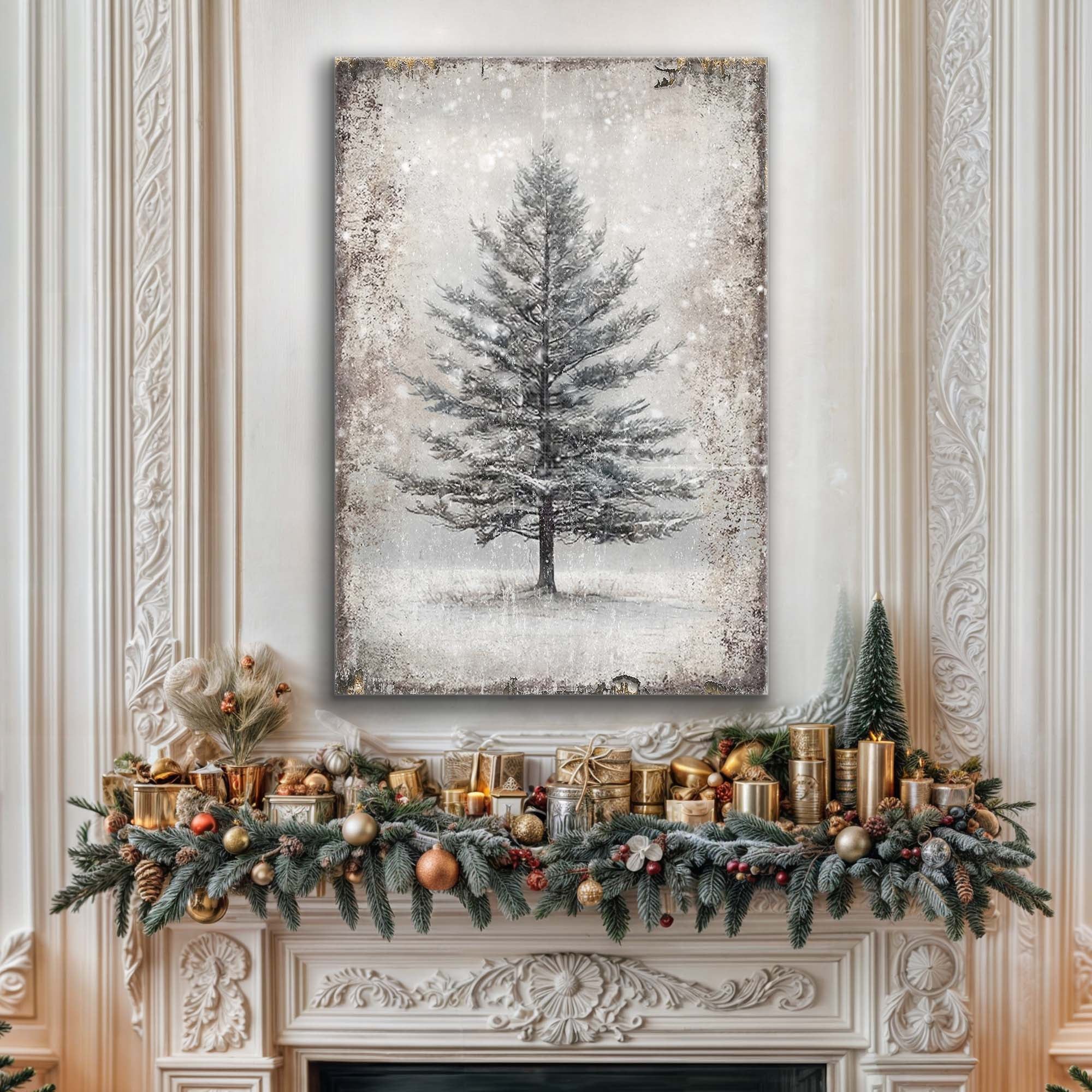 Vintage Christmas Tree Wall Art VII