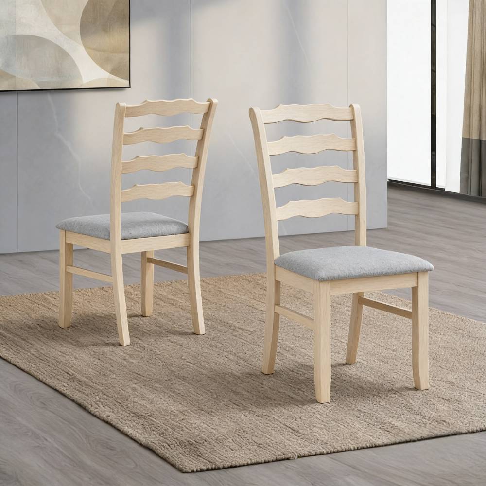 ACTU Farmhouse Dining Table Set with Upholstered Chairs for 4–6