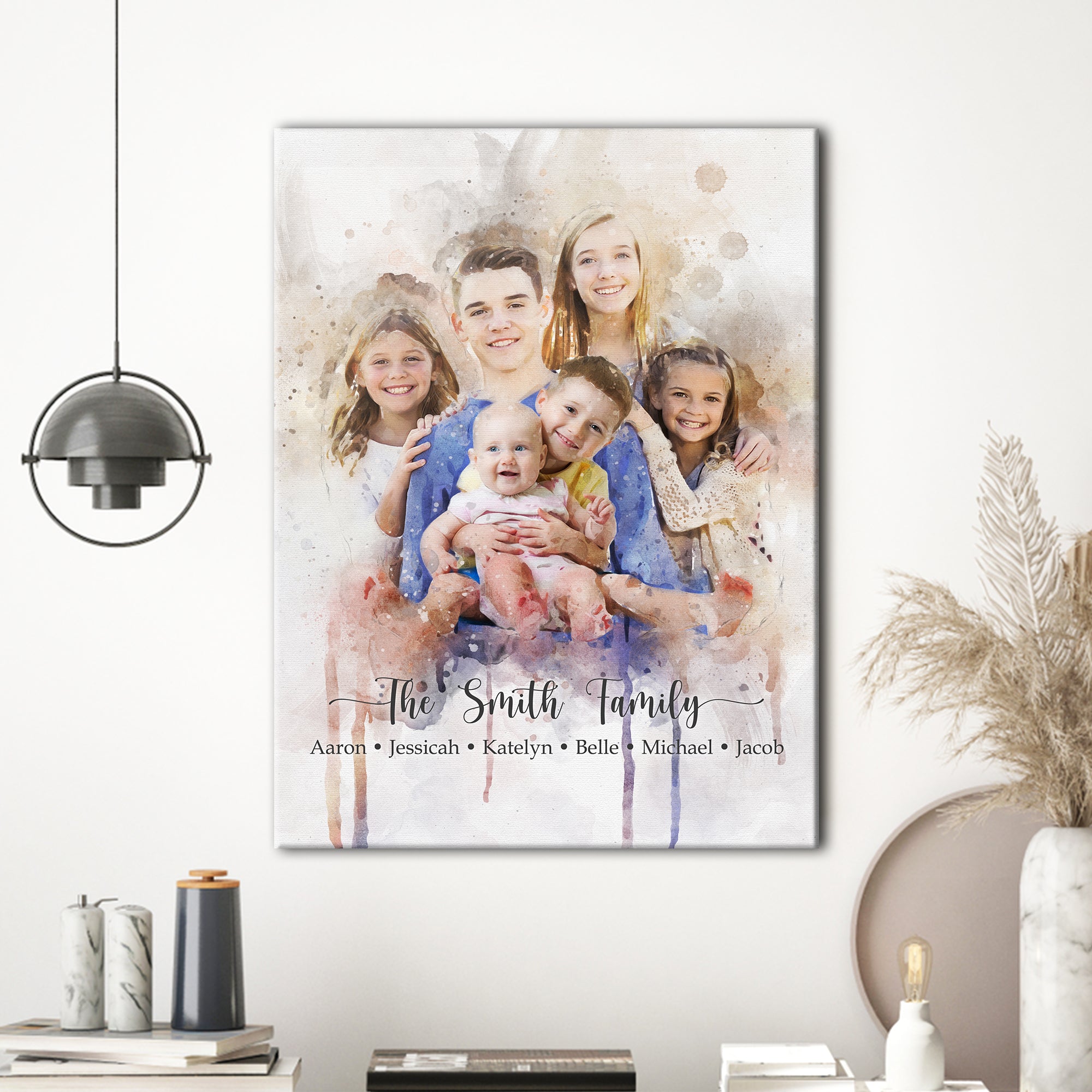 Watercolor Family Portrait Sign