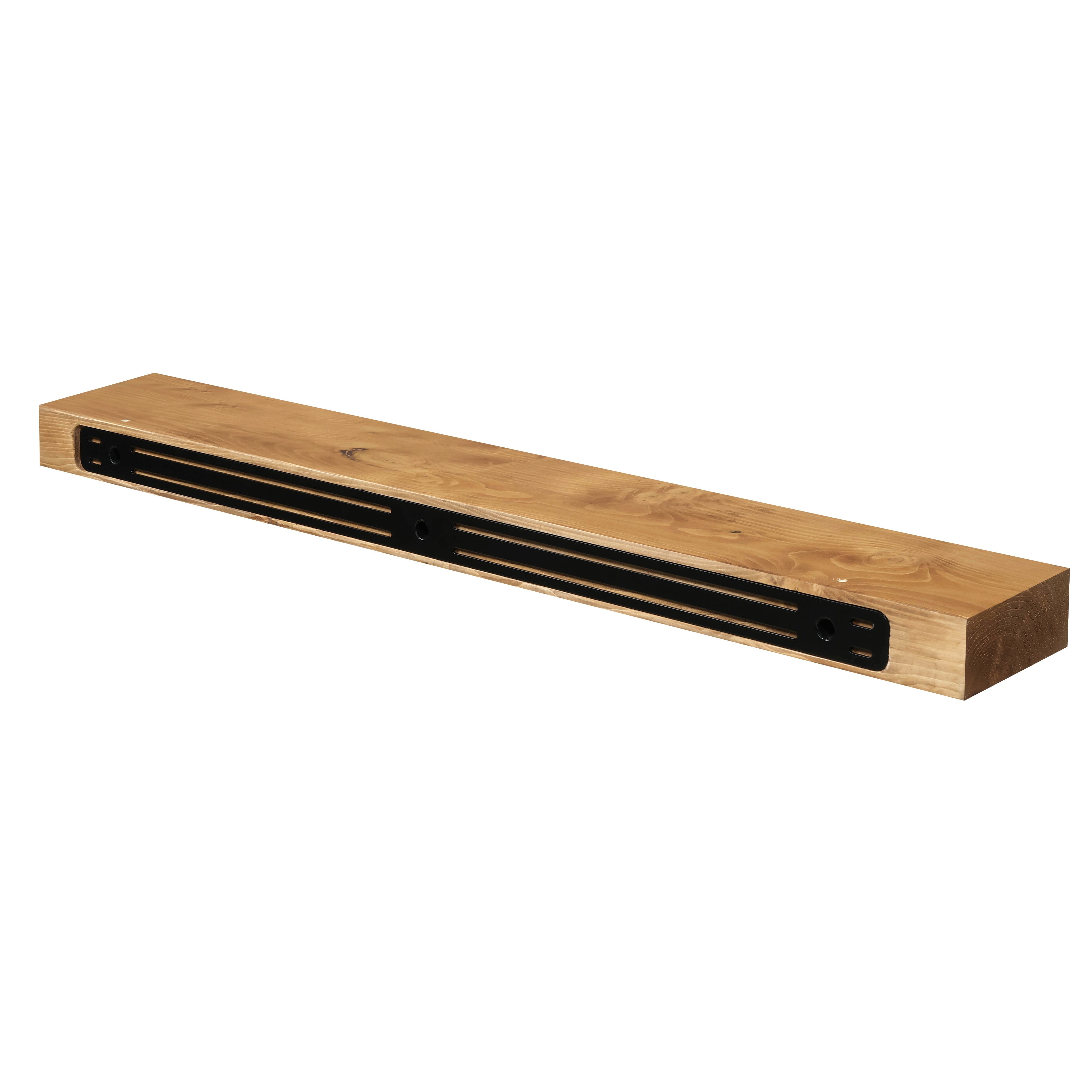 Smooth Solid Floating Timber Fireplace Mantel Shelf