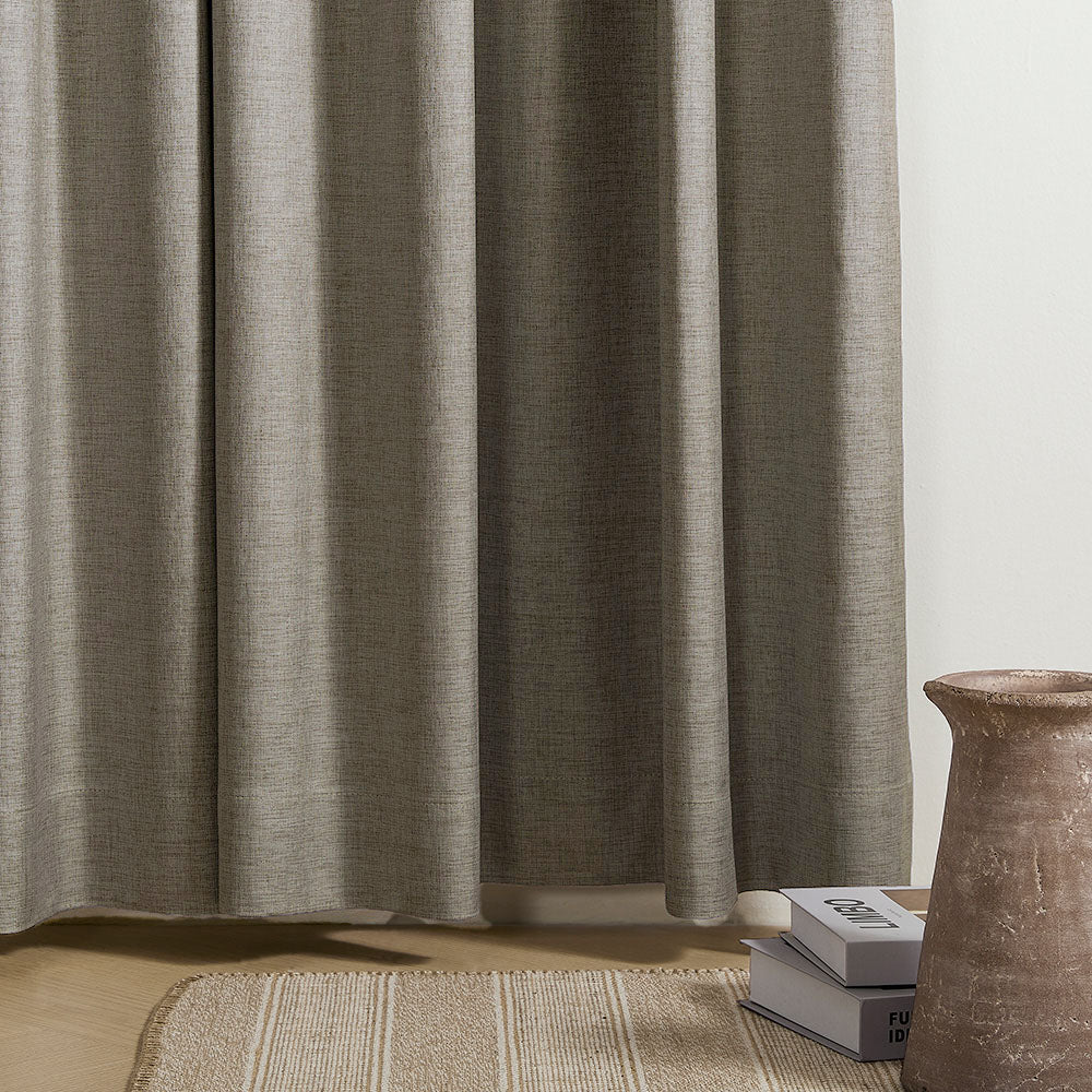 Aiden 100% Blackout Linen Textued Curtains