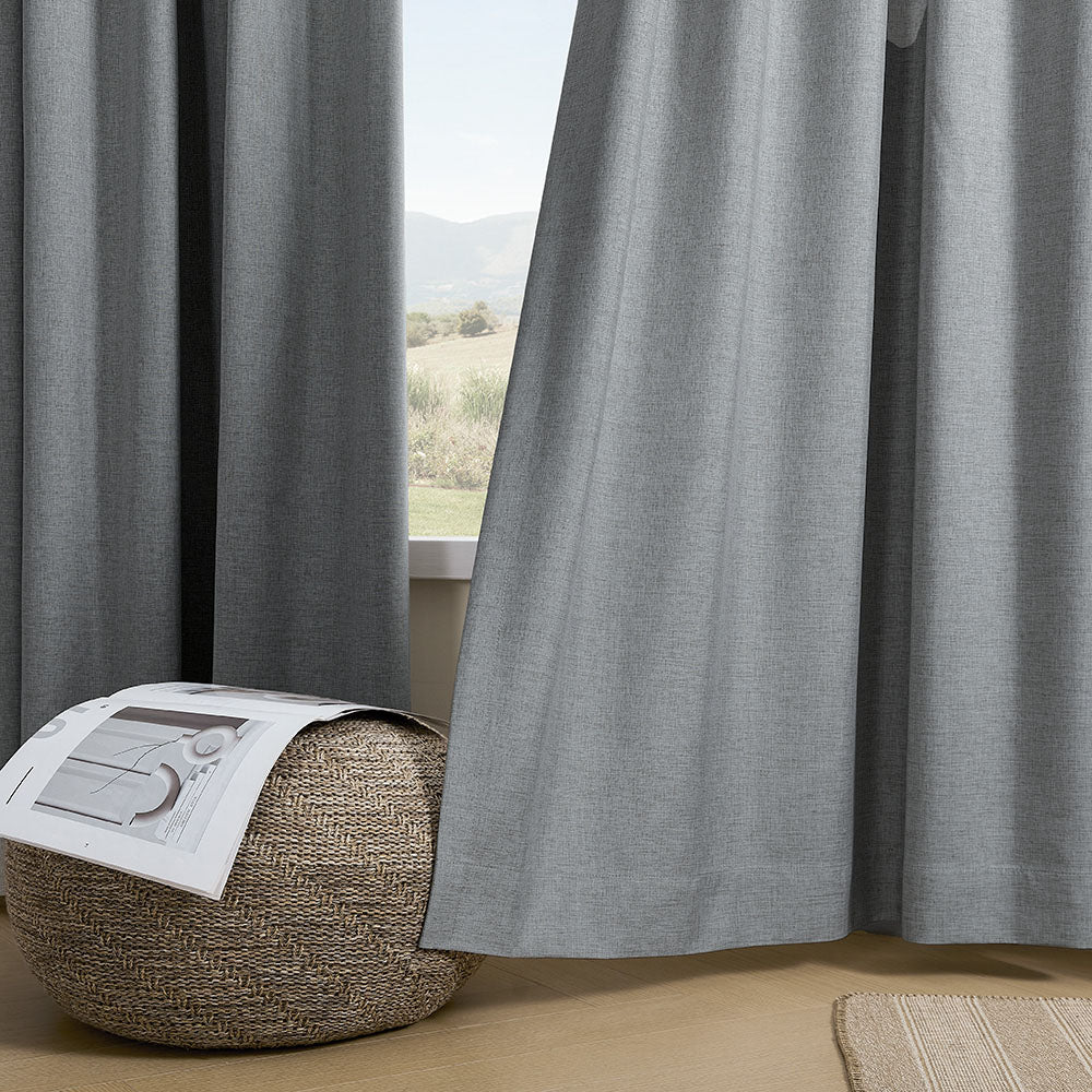 Aiden 100% Blackout Linen Textued Curtains