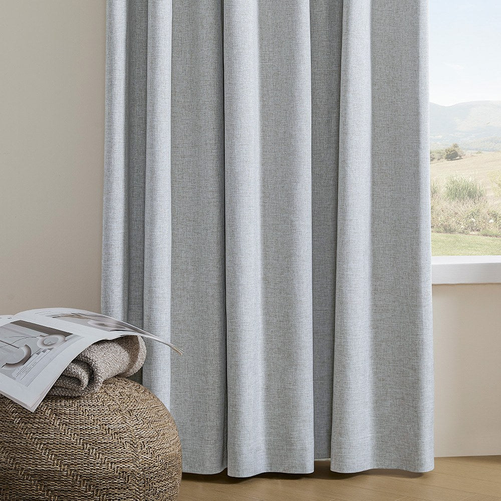 Aiden 100% Blackout Linen Textued Curtains