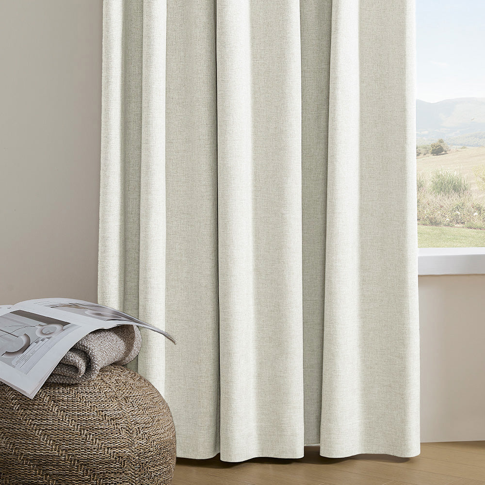 Aiden 100% Blackout Linen Textued Curtains