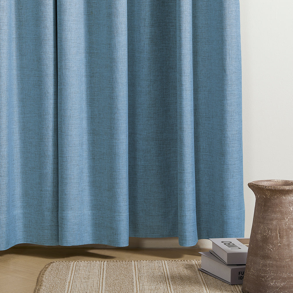Aiden 100% Blackout Linen Textued Curtains