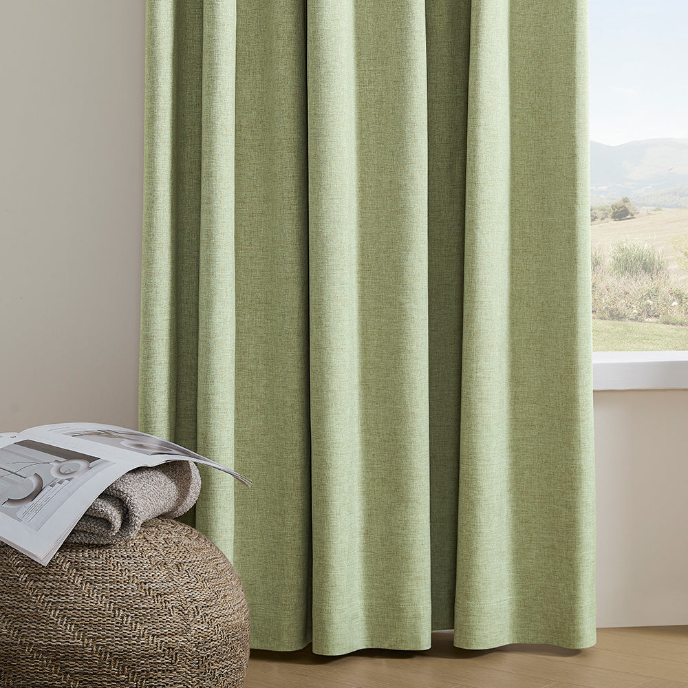 Aiden 100% Blackout Linen Textued Curtains