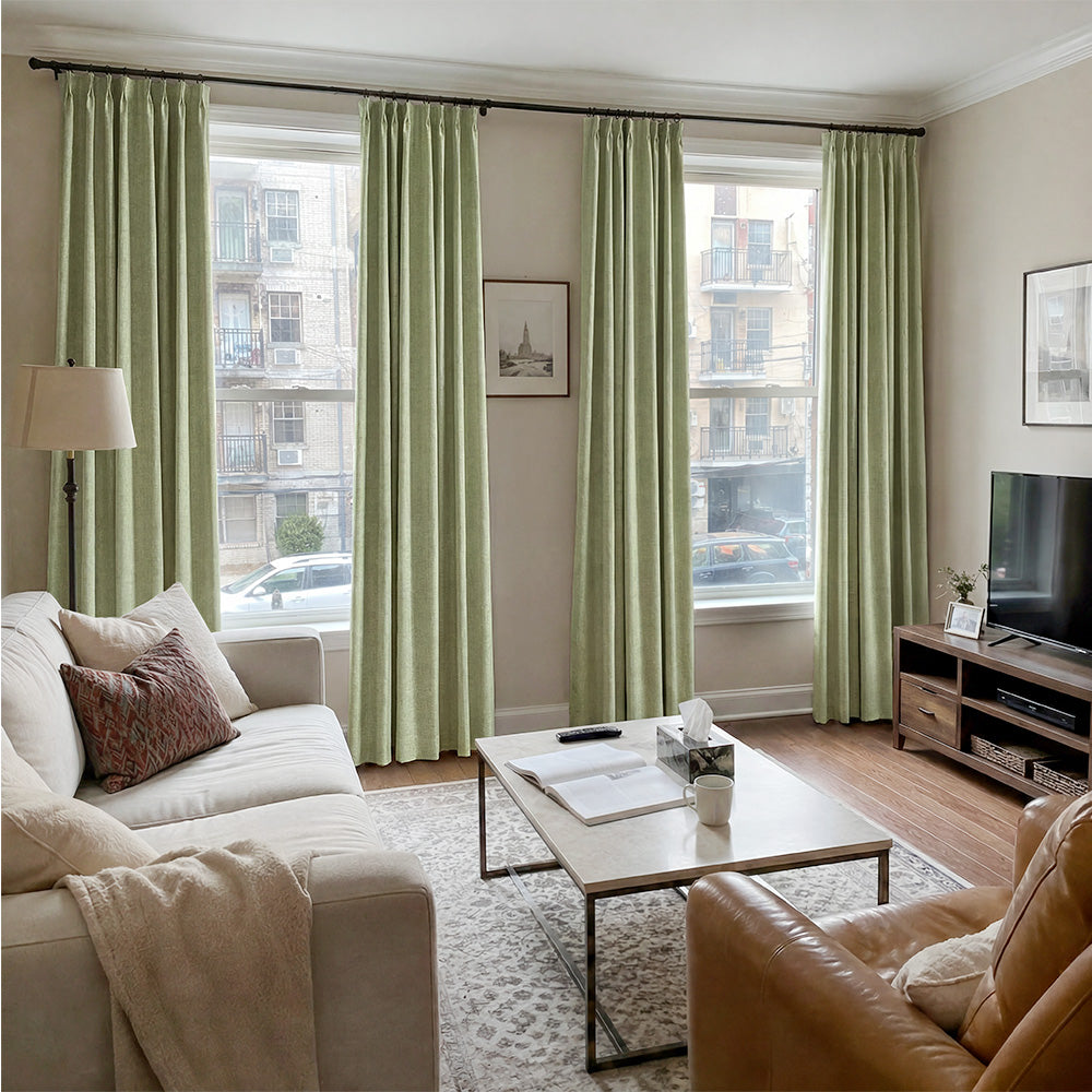 Aiden 100% Blackout Linen Textued Curtains