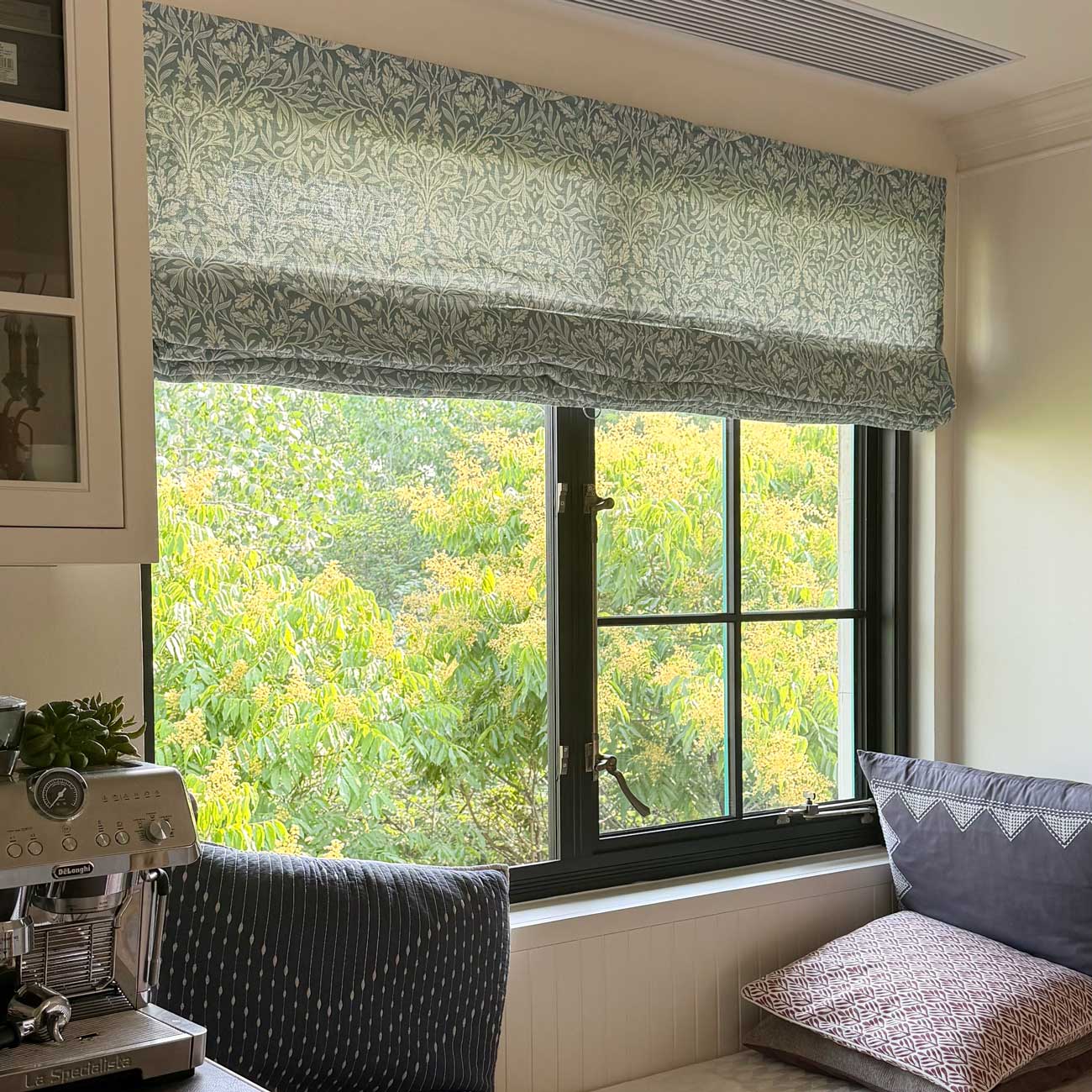 Aino Botanical Custom Roman Shade