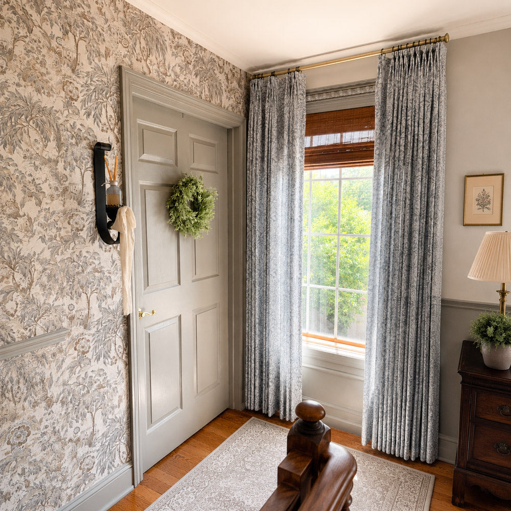 Aino Pastoral Style Floral Leaf Curtains