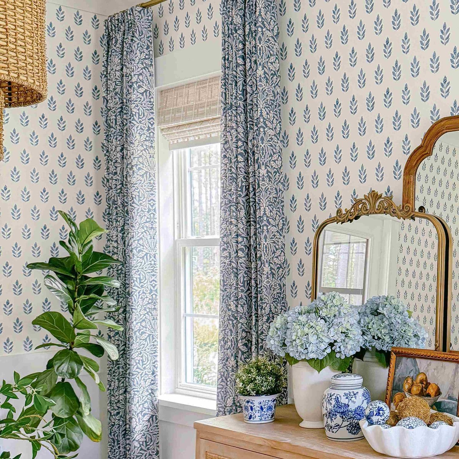 Aino Pastoral Style Floral Leaf Curtains