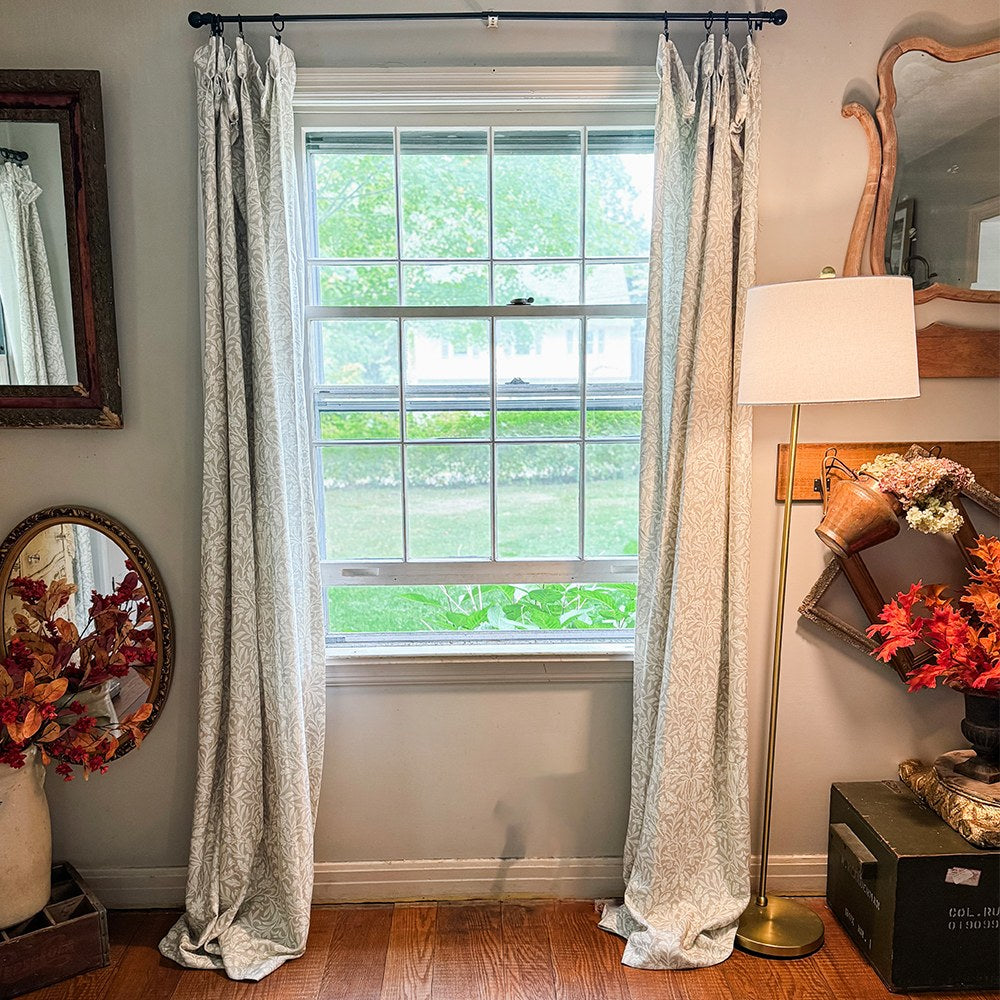 Aino Pastoral Style Floral Leaf Curtains