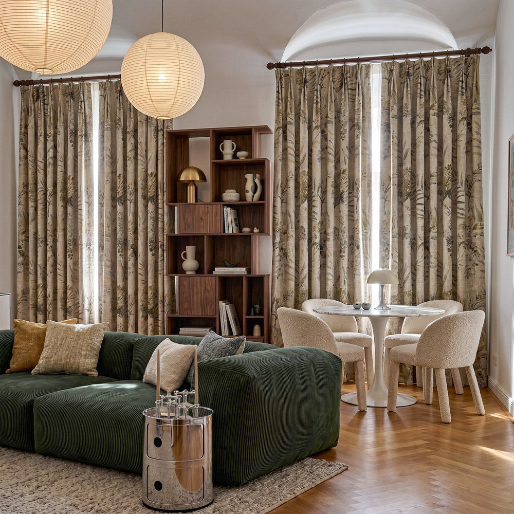 Ainsley Cottage Style Botanical Cotton Curtains