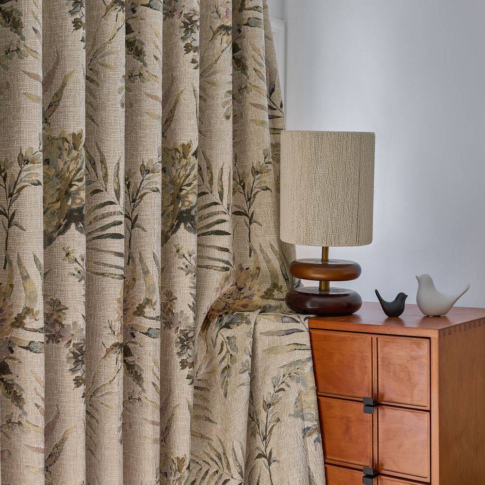 Ainsley Cottage Style Botanical Cotton Curtains