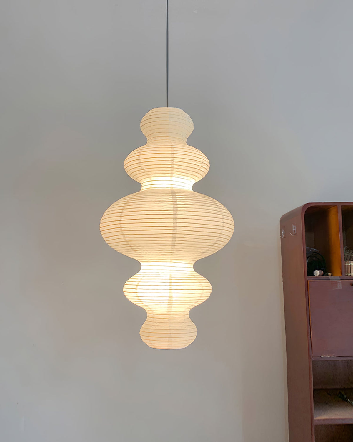 Shiroi | Plug In Pendant Light with Rice Paper Shade | Dimmable Lantern Lamp for Bedroom