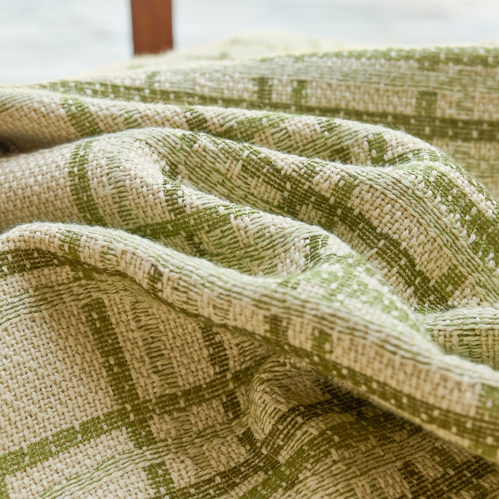 Alder Textured Grid Linen-Cotton Curtains