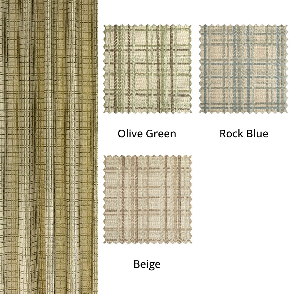 Alder Textured Grid Linen-Cotton Curtains